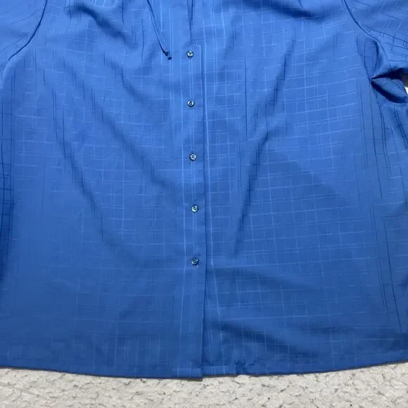 Vintage 80s Provincetown Judy Bond Women's 44 Short Sleeve Button Down Blouse - Picture 8 of 13